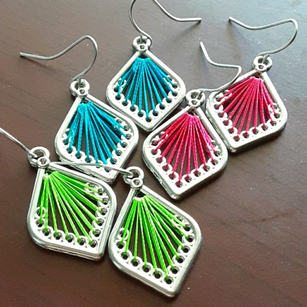 Set of 3 hippie style earrings